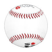 Baseball Happy Valentinstag mit Liebe rotes Herz (Rückseite)