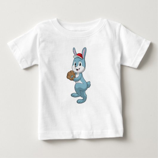 Baseball-Hase mit Baseball-Handschuh Baby T-shirt (Vorderseite)