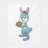 Baseball-Hase mit Baseball-Handschuh Fleecedecke (Vorderseite)