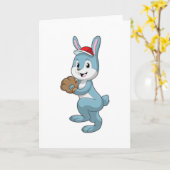 Baseball-Hase mit Baseball-Handschuh Karte (Gelbe Blume)
