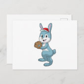 Baseball-Hase mit Baseball-Handschuh Postkarte (Vorne/Hinten)