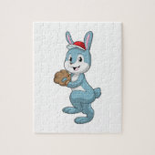Baseball-Hase mit Baseball-Handschuh Puzzle (Vertikal)