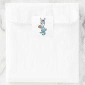 Baseball-Hase mit Baseball-Handschuh Quadratischer Aufkleber (Tasche)