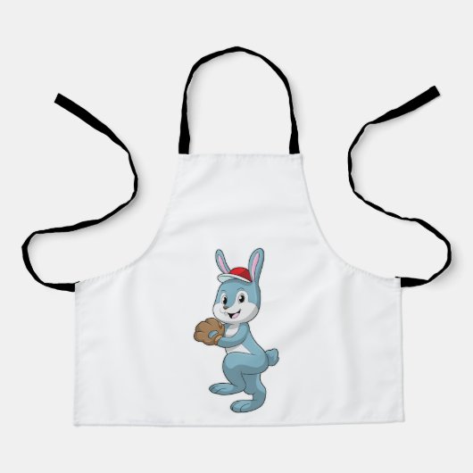 Baseball-Hase mit Baseball-Handschuh Schürze (Vorderseite)