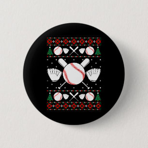 Baseball-Hässlicher-Weihnachts-Pullover Button