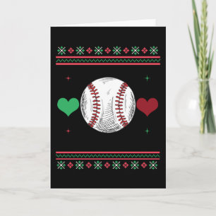 Baseball-Hässlicher-Weihnachts-Pullover Xmas Karte