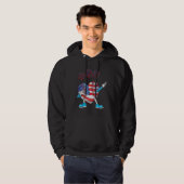 Baseball Heart American Flag Heart 4th of July Sof Hoodie (Vorne ganz)