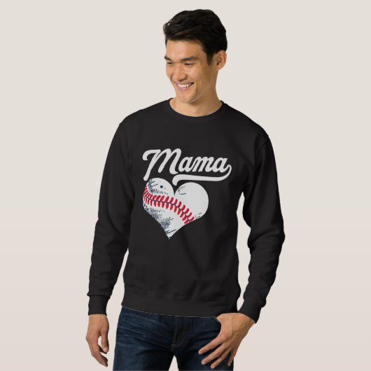 Baseball heart for baseball moms sweatshirt (Vorne ganz)
