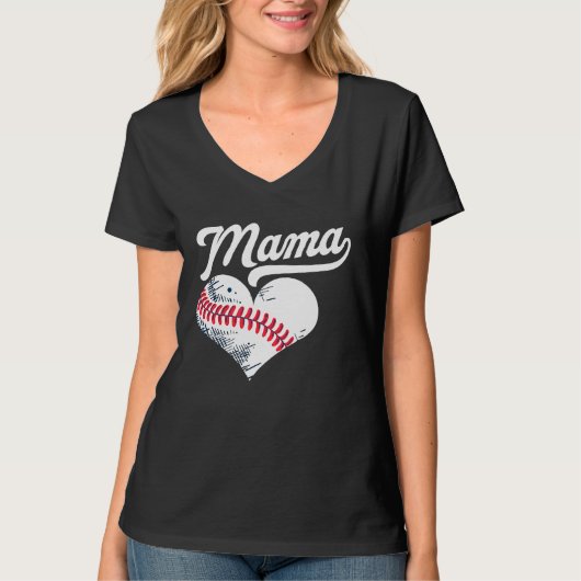 Baseball heart for baseball moms T-Shirt (Vorderseite)