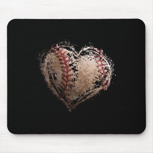 Baseball Heart Happy Valentines Day Baseball Boy G Mousepad (Vorne)