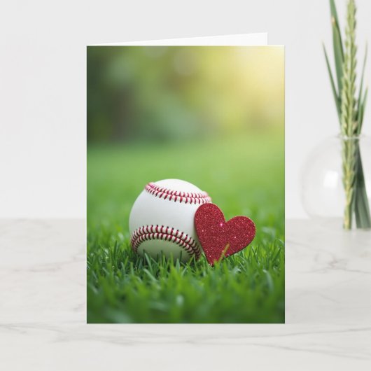 Baseball Heart Love Greeting Card Karte (Vorderseite)