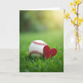 Baseball Heart Love Greeting Card Karte (Gelbe Blume)