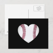 Baseball Heart Postkarte (Vorne/Hinten)