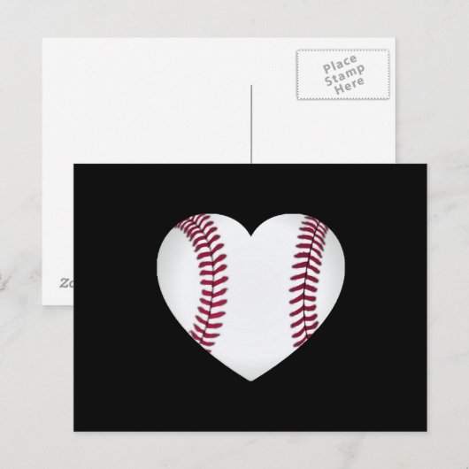 Baseball Heart Postkarte (Vorne/Hinten)