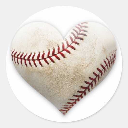 Baseball Heart Runder Aufkleber (Vorderseite)