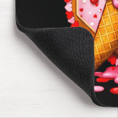 Baseball Heart Valentine Baseball Ice Cream Drip B Mousepad (Ecke)