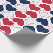 Baseball Heart Wrapping Paper Geschenkpapier (Ecke)