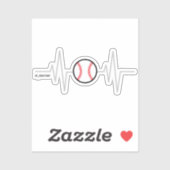 Baseball Heartbeat Aufkleber (Blatt)
