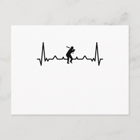 Baseball Heartbeat Sportgeschenke Postkarte (Vorderseite)