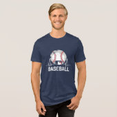 Baseball Heartbeat T - Shirt - Moderne Not (Vorderseite voll)