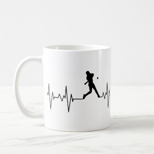 Baseball Heartbeat-Tasse Kaffeetasse (Links)