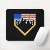 Baseball-Heimplatte-Drip-Jungs-Eiscreme-Us-Flagge Mousepad (Mit Mouse)