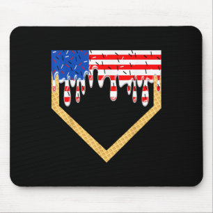 Baseball-Heimplatte-Drip-Jungs-Eiscreme-Us-Flagge Mousepad