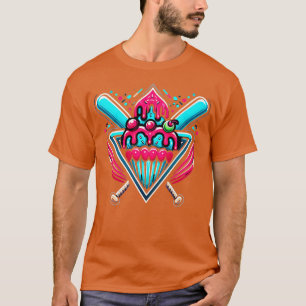Baseball-Heimsozialclub für Jungen süße Eiscreme T-Shirt
