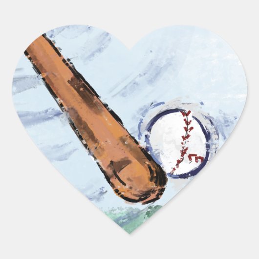 BASEBALL Herz-Aufkleber (Vorderseite)