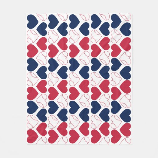 Baseball-Herz Fleecedecke (Vorderseite)