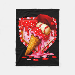 Baseball Herz Valentinstag Baseball Eiscreme Tropf Fleecedecke