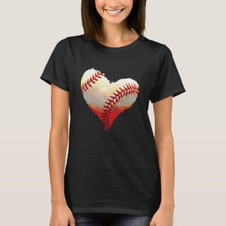Baseball Herz Valentinstag Sport Spieler Fänger T-Shirt