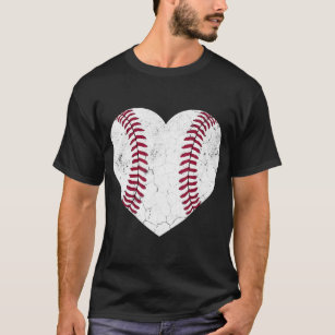 Baseball Herzspass Mama Vater Männer Softballgesch T-Shirt