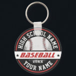 Baseball Highschool Club Personalisierter Sport Schlüsselanhänger<br><div class="desc">Personalisierte Sportgeschenke und Merchandise für das Schulsportteam. Alle Texte sind editierbar für Ihren Anlass. Die Hintergrundfarbe kann mithilfe des Designtools bearbeitet werden. Perfektes Souvenir für Schultrainer und schließend Senioren,  die auch große Sportler sind.</div>