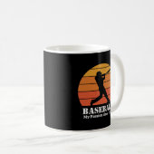 Baseball Hobby Retro Sunset personalisieren Kaffeetasse (VorderseiteRechts)