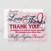 Baseball-Hochzeit Danke-Karte 1-HOWARD Hochzeit Postkarte (Vorne/Hinten)