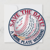 Baseball-Hochzeit Rett-The-Date-Vorlage 3 Save The Date (Rückseite)