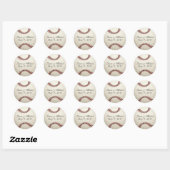Baseball-Hochzeit Runder Aufkleber (Blatt)