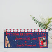 Baseball Hochzeitsempfang Einladende, maßgeschneid Einladung (Stehend Vorderseite)