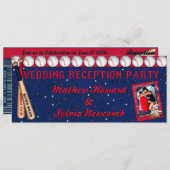 Baseball Hochzeitsempfang Einladende, maßgeschneid Einladung (Vorne/Hinten)
