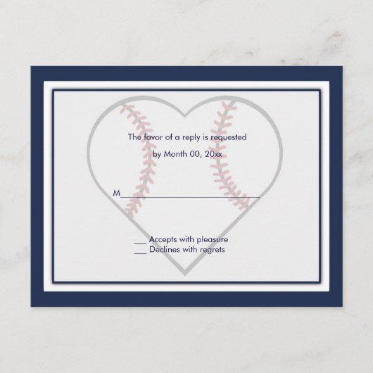 Baseball-Hochzeitskarte RSVP Karte (Vorderseite)