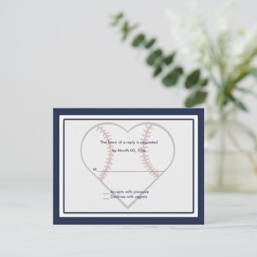 Baseball-Hochzeitskarte RSVP Karte (Stehend Vorderseite)