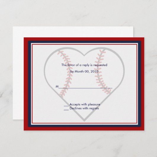 Baseball Hochzeitskarten RSVP Karte (Vorne/Hinten)
