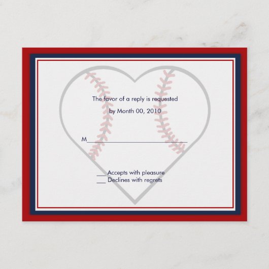 Baseball Hochzeitskarten RSVP Karte (Vorderseite)