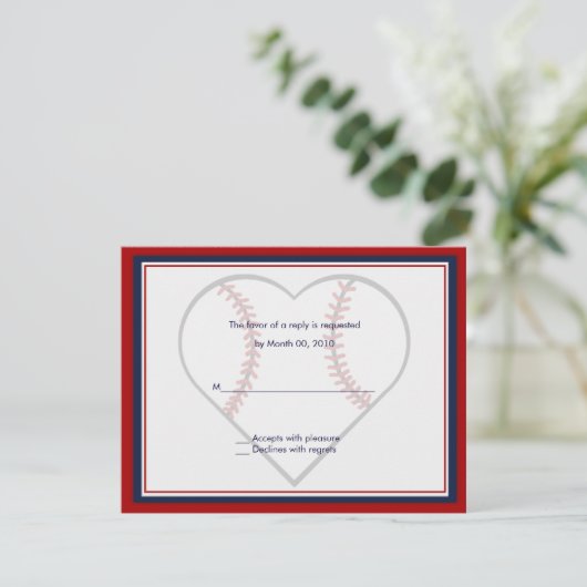 Baseball Hochzeitskarten RSVP Karte (Stehend Vorderseite)