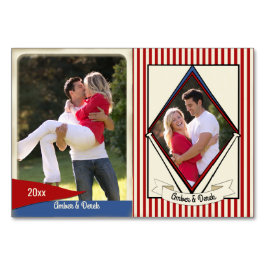 Baseball-Hochzeitskarten Tischnummer