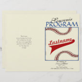 Baseball-Hochzeitsprogramm (Vorne/Hinten)
