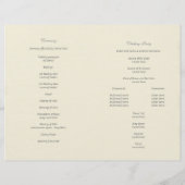 Baseball-Hochzeitsprogramm (Rückseite)