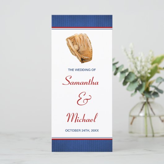 Baseball-Hochzeitsprogramm Programm (Stehend Vorderseite)