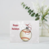 Baseball Holiday Gruß Feiertagspostkarte (Stehend Vorderseite)